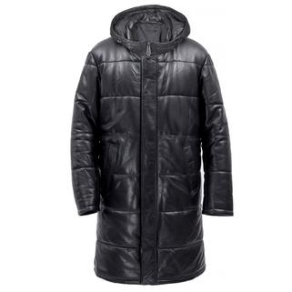 Кожаный пуховик Lambi black (арт 1321)